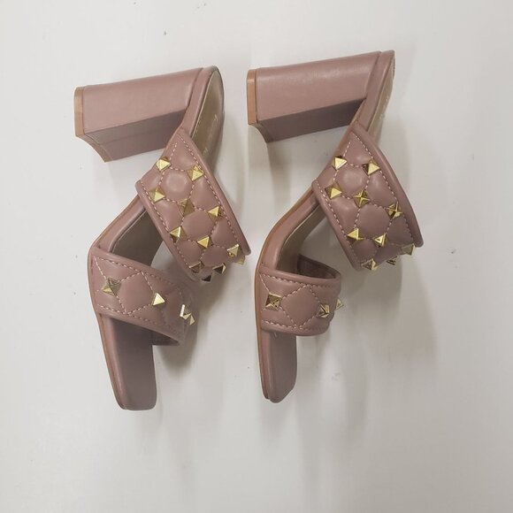Nicole Miller Women’s Studded‎ Quilted Band Heel Sandal, Blush Pink Size 6 - Picture 4 of 6